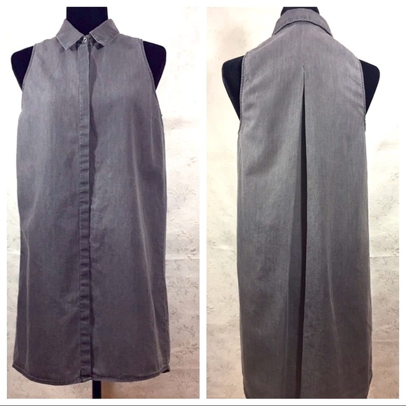 Forever 21 Dresses & Skirts - Denim Shirt-Dress Smoky Gray Size M